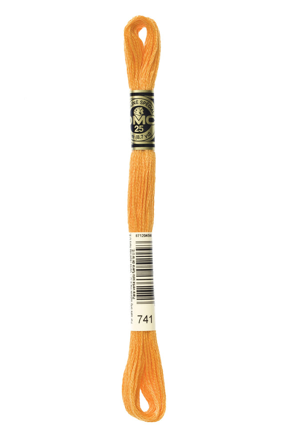 DMC: Mouliné Spécial: Hilo de bordar tonos naranja y amarillo: 100 % algodón, 8 m