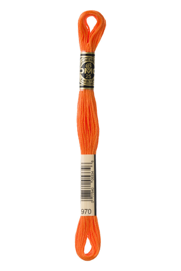 DMC: Mouliné Spécial: Hilo de bordar tonos naranja y amarillo: 100 % algodón, 8 m