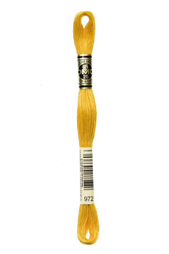 DMC: Mouliné Spécial: Hilo de bordar tonos naranja y amarillo: 100 % algodón, 8 m