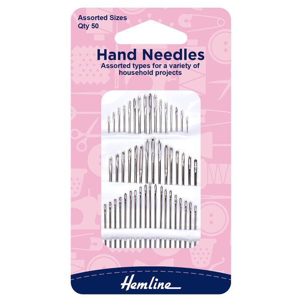 Hemline Hand Sewing Needles: Household Assorted: 50 Pieces