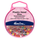 Hemline Pins: Plastic Head: 38mm: Nickel: 75 Pieces