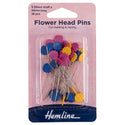 Hemline Pins: Flower-Flat Head: 54mm: Nickel: 36 Pieces