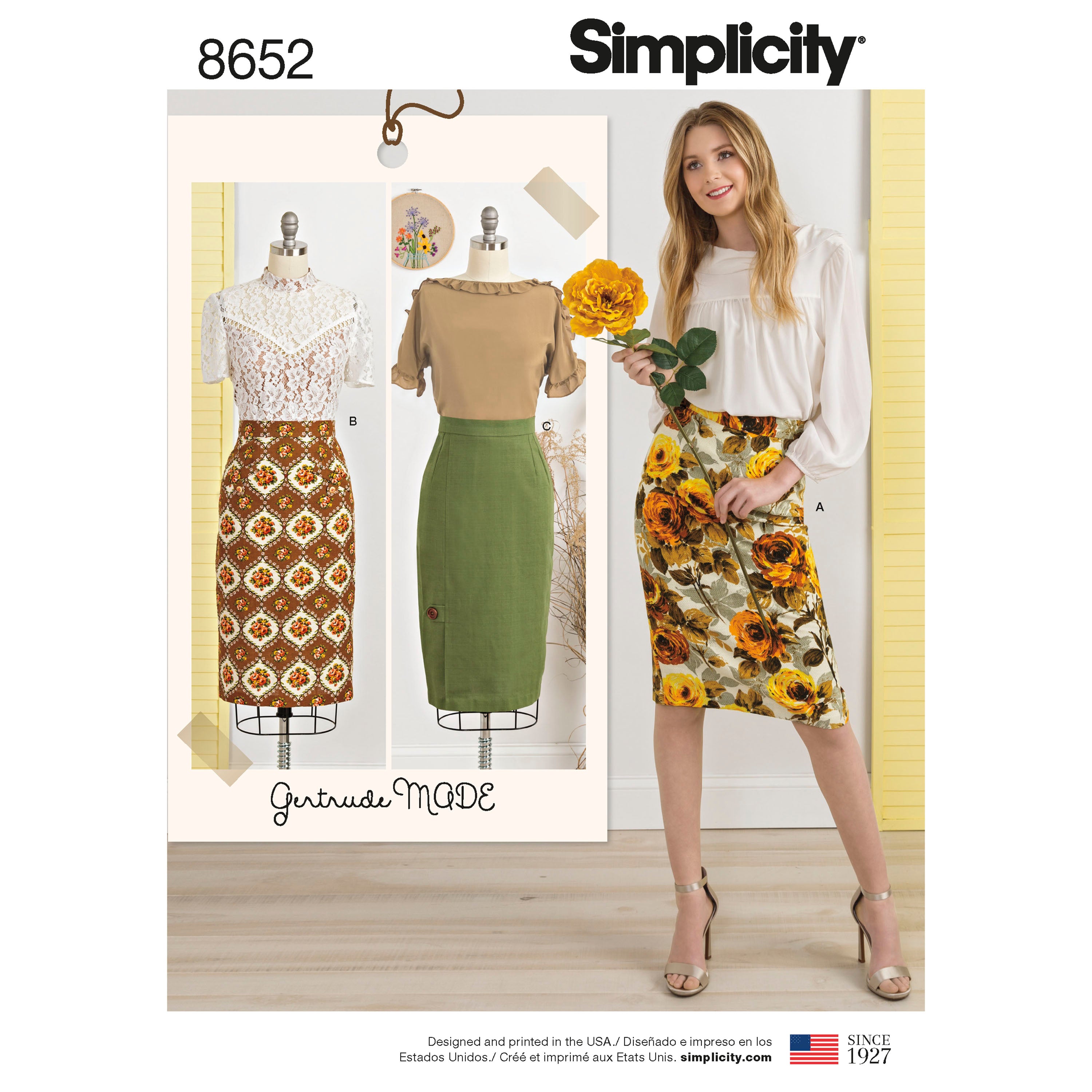 Simplicity Sewing Pattern 8652 Misses' Skirts Fabriques