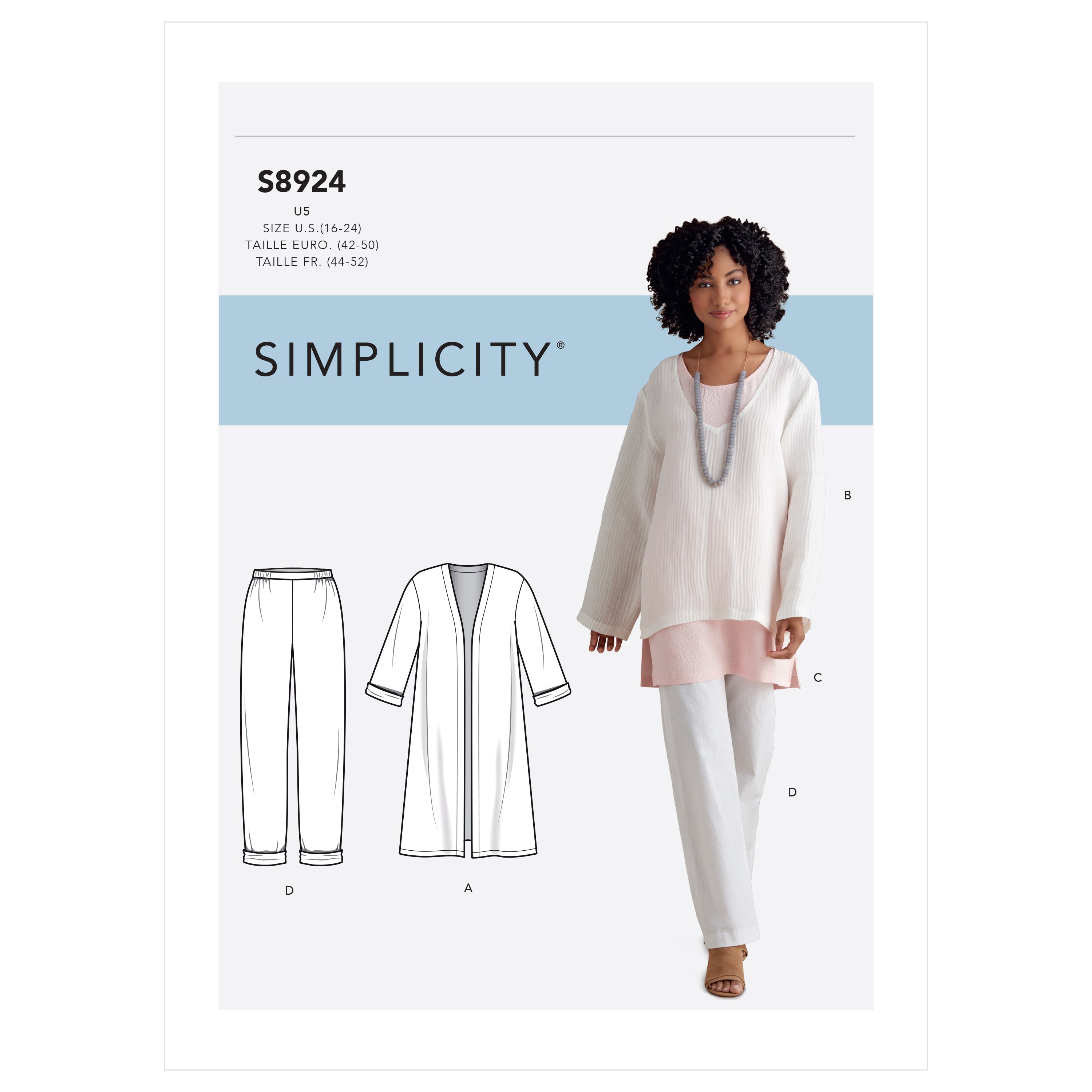 Simplicity Sewing Pattern S8924 Misses' Jacket, Top, Tunic,. | Fabriques