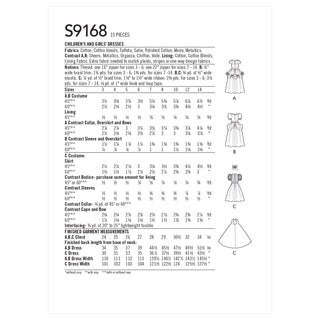 Simplicity Sewing Pattern S9168 Children's and Girls' Princess Costumes