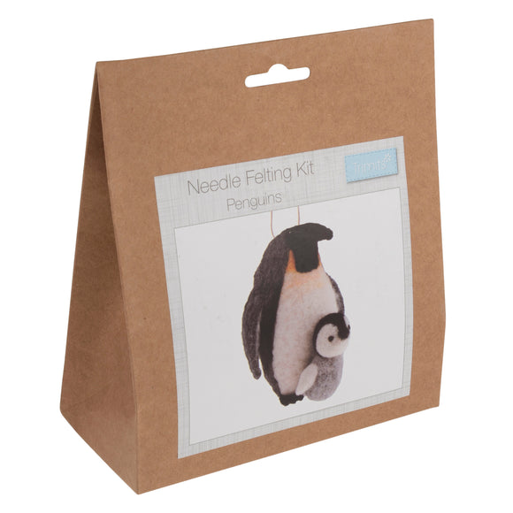 Trimits Needle Felting Kit Ð Christmas Pengulns, 4.5x11.5cm, Includes Wool, Felting Needle, Polystyrene Shapes, and Instructions
