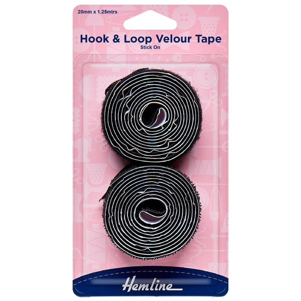 Hemline Hook & Loop Tape: Stick-On: Value Pack: 1.25m x 20mm