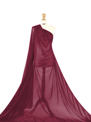 Buy red-wine Powernet 4 Way Stretch Tulle Fabric