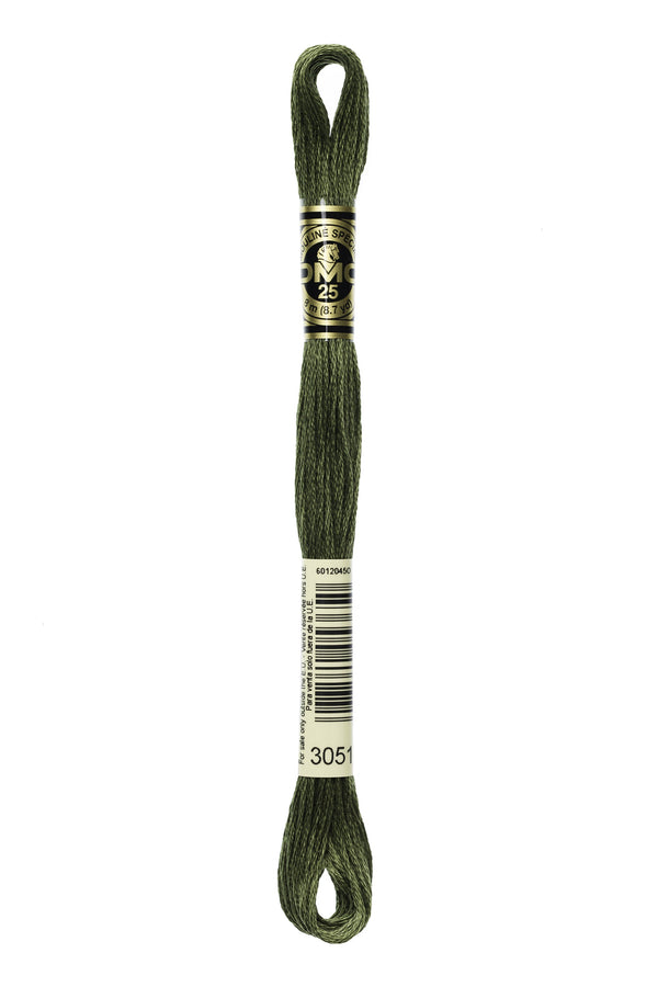 DMC: Mouliné Spécial: Embroidery Thread shades of green: 100% Cotton, 8m