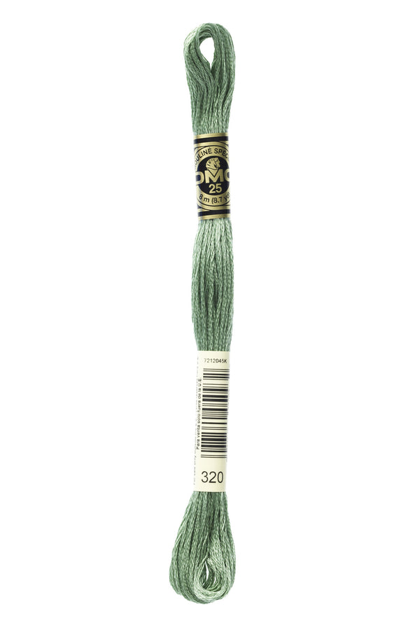 DMC: Mouliné Spécial: Embroidery Thread shades of green: 100% Cotton, 8m