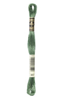 DMC: Mouliné Spécial: Embroidery Thread shades of green: 100% Cotton, 8m-23