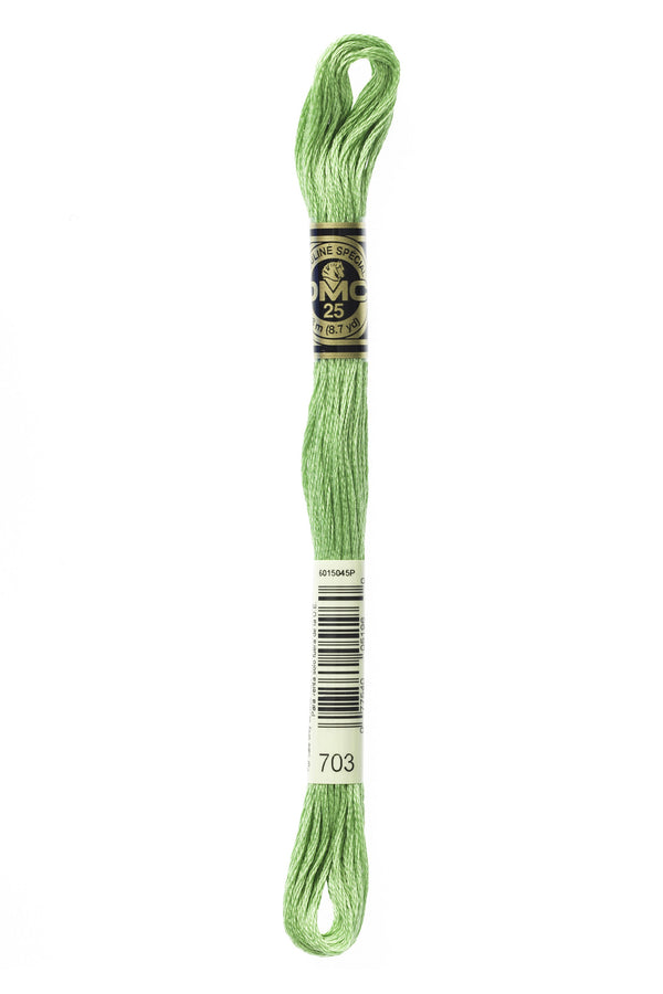 DMC: Mouliné Spécial: Embroidery Thread shades of green: 100% Cotton, 8m