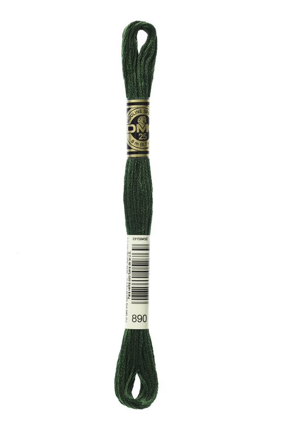 DMC: Mouliné Spécial: Embroidery Thread shades of green: 100% Cotton, 8m