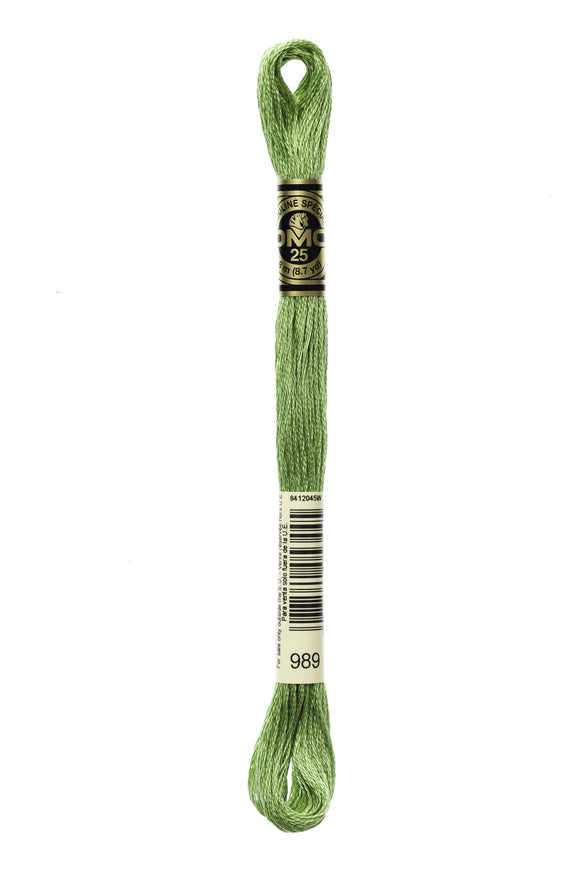 DMC: Mouliné Spécial: Embroidery Thread shades of green: 100% Cotton, 8m