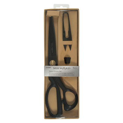 Tijeras Milward: Set de regalo: tijeras de sastre (28 cm), cortahilos (10 cm) y dedal: negro 