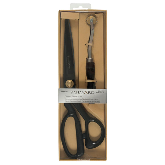 Milward Scissors: Gift Set: Tailors Shears (28cm) and Tracing Wheel: Black