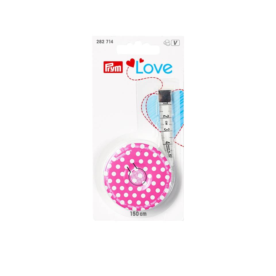 Prym Love: Retractable Pink Tape Measure: 150cm