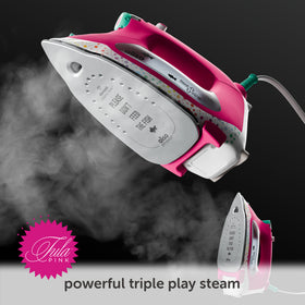 Tula Pink x Oliso TG1600 Pro Plus Smart Iron – iTouch Auto‑Lift, Diamond Ceramic Soleplate (UK) - 0