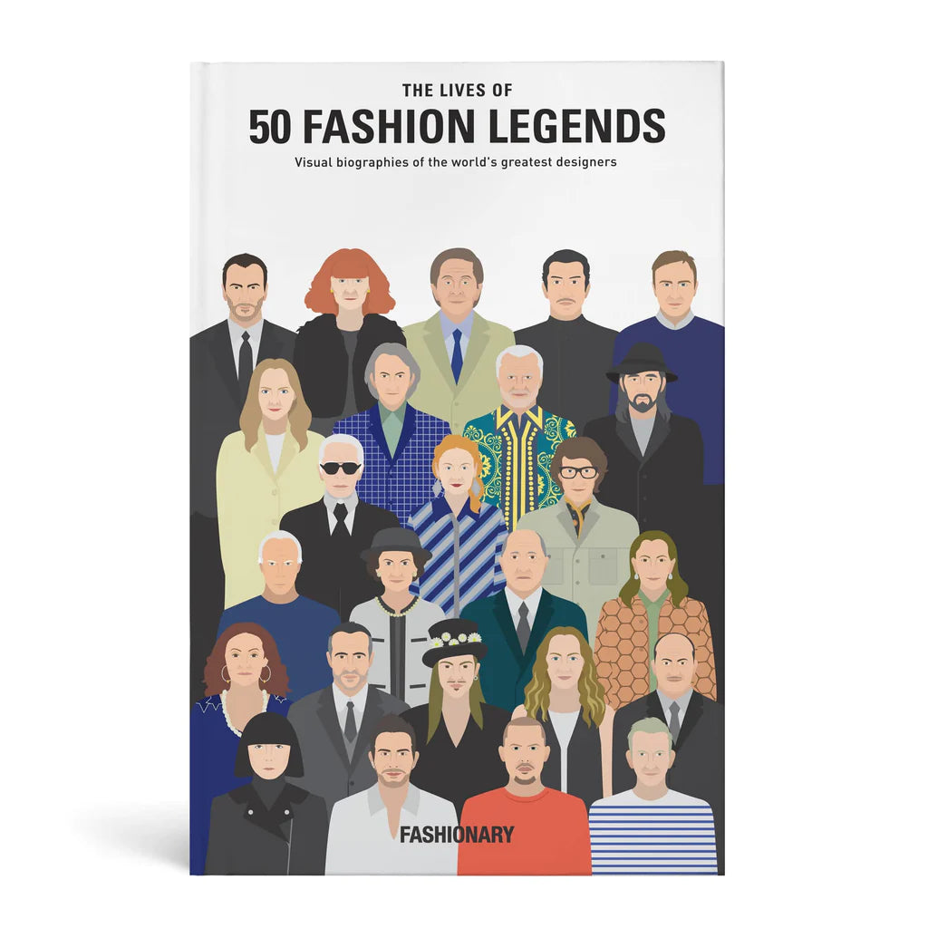 Fashionary: Las vidas de 50 leyendas de la moda: biografía visual de los mejores diseñadores del mundo 