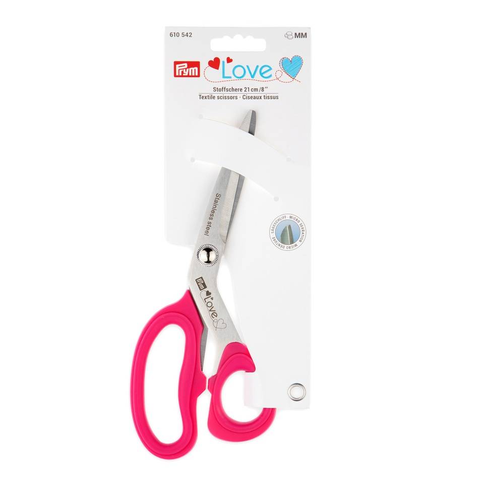 Prym Love: Textile Scissors Micro Serrated 8” Pink