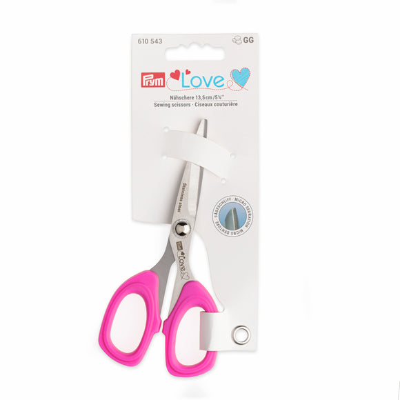 Prym Love: tijeras textiles microdentadas de 5" de color rosa 