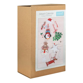 Trimits Make-Your-Own Felt Decorations 12 Door Christmas Countdown Calendar, Includes 12 Festive Kits with Felt, Thread, Needles, and A...