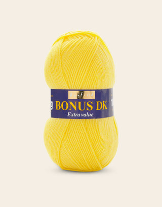Buy bright-lemon Hayfield: Bonus DK, Double Knit Acrylic Yarn, 100g