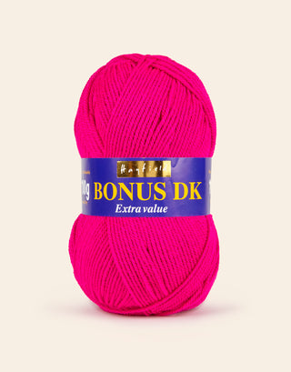 Buy electric-pink Hayfield: Bonus DK, Double Knit Acrylic Yarn, 100g