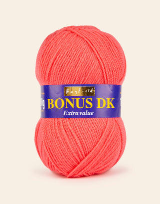 Buy bright-coral Hayfield: Bonus DK, Double Knit Acrylic Yarn, 100g