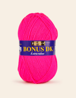 Buy neon-pink Hayfield: Bonus DK, Double Knit Acrylic Yarn, 100g