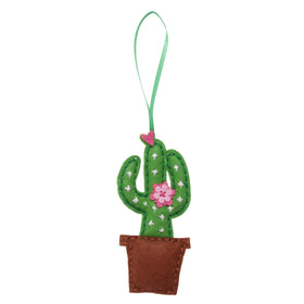 Trimits Felt Decoration Kit Cactus, 2x6x13cm, Includes Pre-Cut Felt, Stuffing, Beads, Thread, and Instructions