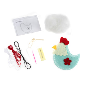 Trimits Felt Decoration Kit Hen, 2x6x13cm, Includes Pre-Cut Felt, Stuffing, Beads, Thread, and Instructions