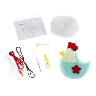 Trimits Felt Decoration Kit Ð Hen, 2x6x13cm, Includes Pre-Cut Felt, Stuffing, Beads, Thread, and Instructions