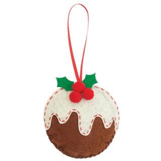 Trimits Felt Decoration Kit Ð Christmas Pudding, 10x12cm, Includes Felt Shapes, Thread, Stuffing, Needle, and Ribbon