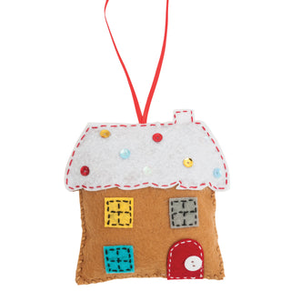 Trimits Felt Decoration Kit Ð Christmas Gingerbread House, 10x12cm, Includes Felt Shapes, Thread, Stuffing, Needle, and Ribbon