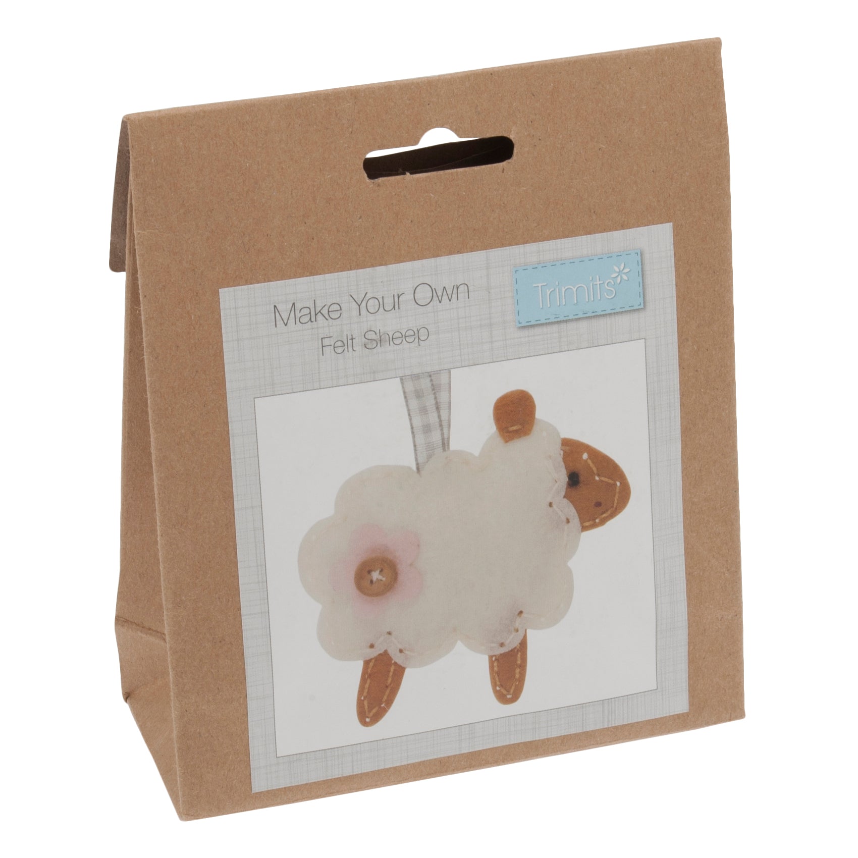 Trimits Felt Decoration Kit Ð Sheep, 2x6x13cm, Includes Pre-Cut Felt, Stuffing, Beads, Thread, and Instructions