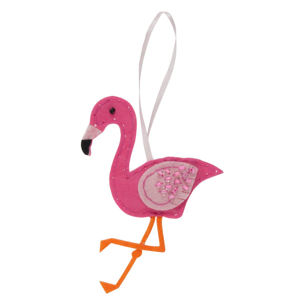 Trimits Felt Decoration Kit Ð Flamingo, 2x6x13cm, Includes Pre-Cut Felt, Stuffing, Beads, Thread, and Instructions