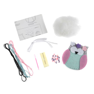 Trimits Felt Decoration Kit Ð Spring Owl, 2x6x13cm, Includes Pre-Cut Felt, Stuffing, Beads, Thread, and Instructions