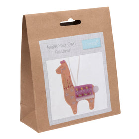 Trimits Felt Decoration Kit Llama, 2x6x13cm, Includes Pre-Cut Felt, Stuffing, Beads, Thread, and Instructions