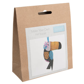 Trimits Felt Decoration Kit Toucan, 2x6x13cm, Includes Pre-Cut Felt, Stuffing, Beads, Thread, and Instructions