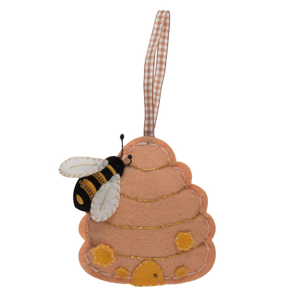 Trimits Felt Decoration Kit Ð Bee Hive, 2x6x13cm, Includes Pre-Cut Felt, Stuffing, Beads, Thread, and Instructions