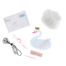Kit de decoración de fieltro Trimits – Navidad: cisne con corona, 2 x 6 x 13 cm, incluye fieltro precortado, relleno, cuentas, hilo e instrucciones-2