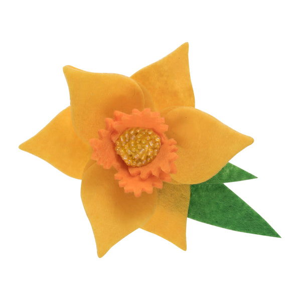 Trimits Felt Decoration Kit Ð Daffodil Brooch, 2x6x13cm, Includes Pre-Cut Felt, Stuffing, Beads, Thread, and Instructions