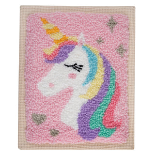 Trimits Punch Needle Kit Ð Floss and Hoop: Unicorn, 15.2cm Diameter, Includes Embroidery Floss, Hoop, Fabric, Punch Needle, Instructions in English, French, German