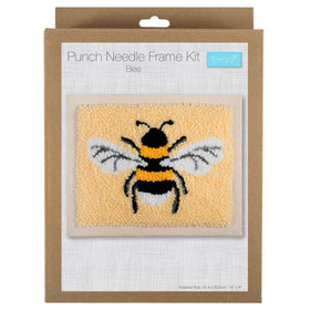 Trimits Punch Needle Kit Floss and Hoop: Bee, 15.2cm Diameter, Includes Embroidery Floss, Hoop, Fabric, Punch Needle, Instructions in E...