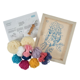Trimits Punch Needle Kit Floss and Hoop: Owl, 15.2cm Diameter, Includes Embroidery Floss, Hoop, Fabric, Punch Needle, Instructions in E...