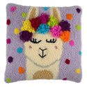 Trimits Punch Needle Kit Ð Cushion: Festival Llama, 36x36cm, Includes Punch Needle Tool, Yarn, Fabric, Cushion Back, Instructions in English, French, German