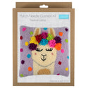 Trimits Punch Needle Kit Ð Cushion: Festival Llama, 36x36cm, Includes Punch Needle Tool, Yarn, Fabric, Cushion Back, Instructions in English, French, German