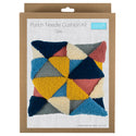 Trimits Punch Needle Kit Ð Cushion: Geo, 36x36cm, Includes Punch Needle Tool, Yarn, Fabric, Cushion Back, Instructions in English, French, German