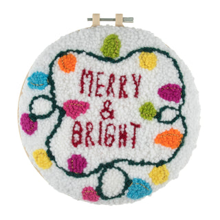 Trimits Punch Needle Kit Ð Yarn and Hoop: Christmas Merry & Bright, 20.3cm Diameter, Includes Yarn, Hoop, Fabric, Punch Needle, and Instructions